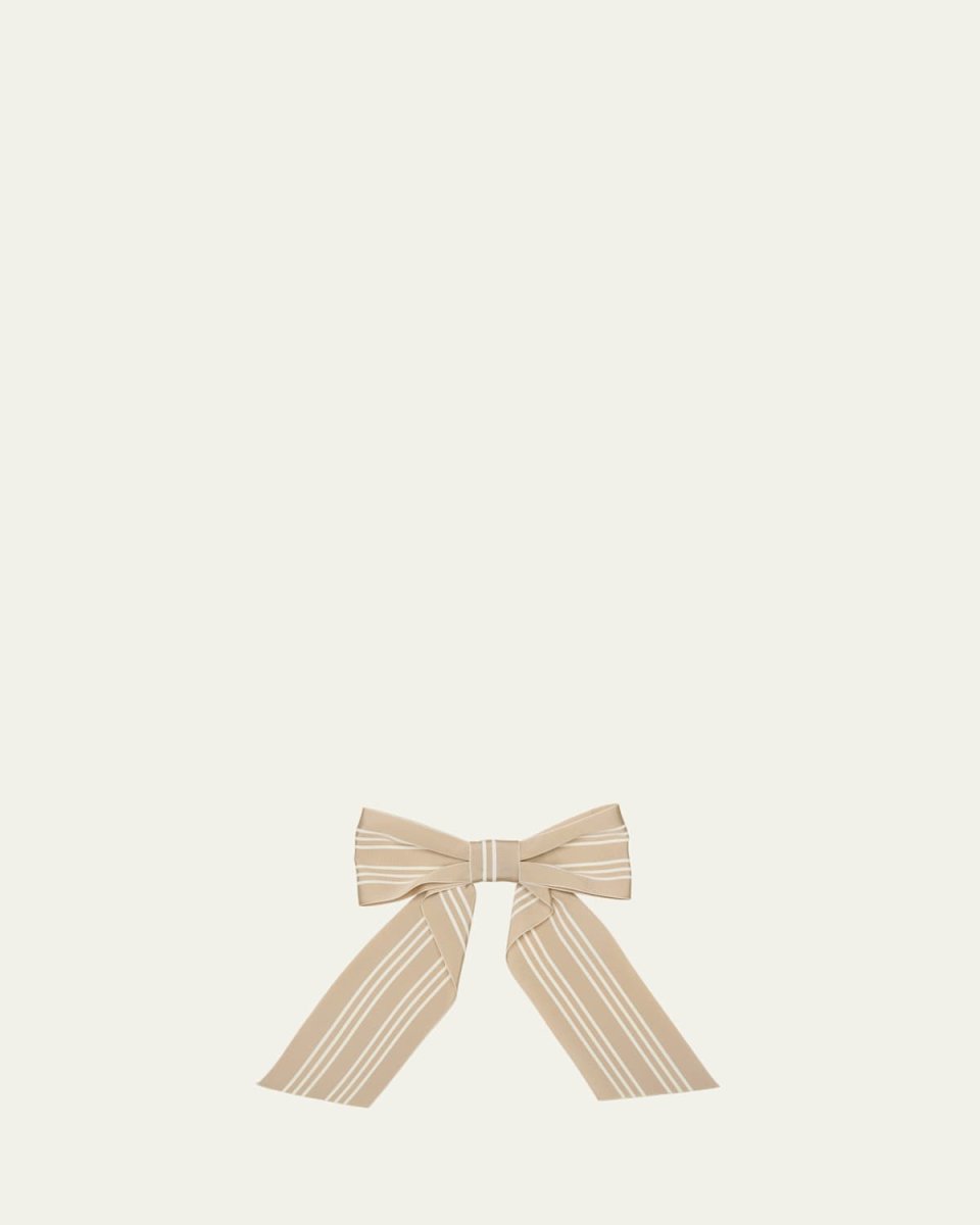 Indre Oversized Striped Bow Barrette